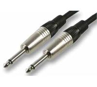 PULSE PLS00281 6.35mm (1/4") Mono Jack Plug to Plug Patch Lead, 0.5m Black | Compact 0.5m patch lead with 6.35mm (1/4") mono jack plugs at both ends for compatible audio and signal connections.