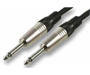 PULSE PLS00281 6.35mm (1/4") Mono Jack Plug to Plug Patch Lead, 0.5m Black | Compact 0.5m patch lead with 6.35mm (1/4") mono jack plugs at both ends for compatible audio and signal connections.