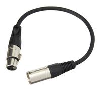 Pulse PLS00293 3 Pin XLR Male to XLR Female Microphone Lead, 0.3m, Nic