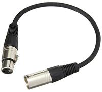 Pulse PLS00293 3 Pin XLR Male to XLR Female Microphone Lead, 0.3m, Nickel