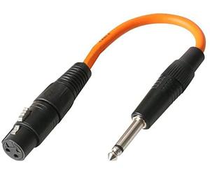 PULSE PLS00345 3 Pin XLR Socket to 6.35mm (1/4") Mono Jack Plug Adaptor Lead, Orange