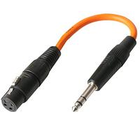 Pulse PLS00346 3 Pin XLR Socket to 6.35mm (1/4'') Stereo Jack Plug Adaptor Lead, Orange