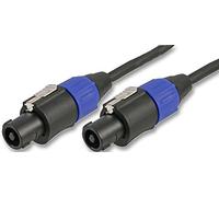 Pulse PLS00509 2 Pole 2x 2.5 mm Circular Locking Male to Male Speaker Lead, 10m, Black