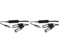 PULSE PLS00550 Ground Loop Isolator, 3.5 mm Stereo Jack Plug to 2x XLR Plugs (Pack of 2)