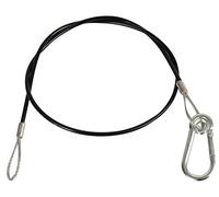 PULSE PVC Coated Safety Bond 2mm x 600mm, Black, 10kg WLL, Spring-Gate Carabiners - PLS00445A