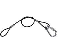 PULSE Safety Bond, Black Wire, 3mm x 350mm, Screw-Gate Carabiner Hook, 25kg WLL - PLS00468A