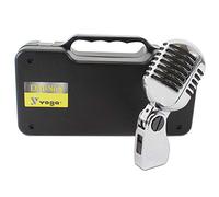 Pulse Silver Chrome Style 1950s Retro Vintage Vocal Microphone Dynamic Karaoke Disc.
