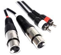 kenable Twin XLR Sockets to 2 x RCA Phono Plugs Audio Cable 1.5m
