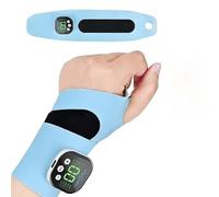 Pulse Wrist Massager with 10 Modes and 29 Intensity Levels, Rechargeable Electric Hand Wrap, for Relief and Recovery, Portable Detachable Magnetic Host, Blue/White(Blue)