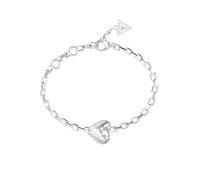 GUESS By Your Side 13mm Heart Bracelet Rhodium silver-coloured