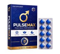 PULSEMAX Fast-Acting Tablets for Men - Extra Strong Natural Male Supplement for Energy, Stamina & Performance - Discreet, When-Needed - 10 Tablets, UK Brand