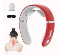 Pulsex Neck Massager, Pulsex Neck Massager for Pain Relief Deep Tissue, 10 Modes, Voice Control, 16 Forces Portable Easy to Use for Men Women (Red)