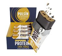 Pulsin - Choc Fudge Vegan Protein Bars - 12 x 57g - 14.8g Protein, 13.9g Fibre, 227 Kcal Per Serving - Gluten Free, Palm Oil Free and Dairy Free Snack Bar