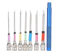 pulunto 1 Set Punch Needle Tool Ultra Punch Needle Steel Embroidery Knitting Needles Punch Needles With Stitching Set Handle K1W7