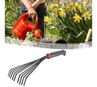 pulunto Gardening Hand Rake, Heavy Duty Gardening Hand Tool with Ergonomic Handle & Hanging Hole, Gardening Rake for Leaf Rakes for Soil Loosening,Planting,and Weed Removal