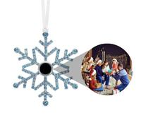 pulunto Personalized Photo Ornament for Christmas Tree, Custom Snowflake Ornament with Picture Inside, Decorative Hanging Ornament Snowflake Photo Projection Pendant for Xmas Party Gifts