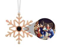 pulunto Personalized Photo Ornament for Christmas Tree, Custom Snowflake Ornament with Picture Inside, Decorative Hanging Ornament Snowflake Photo Projection Pendant for Xmas Party Gifts