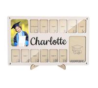 pulunto School Picture Frame Pre-K to 12,Personalized Wooden School Years Photo Frame K-12,Custom Name Engraved, Graduation Gift, Keepsake Memory Frame, Teachers & Parents