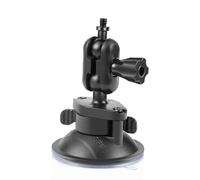 PULUZ 1/4 inch Arm Suction Cup Mount with Dual Ball Heads for Gopro Hero 13 12 11 10 9, 360° Rotation Windshield & Window Bracket for Insta360 X2 X3 X4 GO 3S for DJI OSMO Pocket 3 4