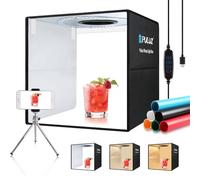 PULUZ 40cm/16 inch Photo Studio Light Box for Product Photography, Type-C Quick Charge Portable Lightbox Shooting Tent Kit with 3 Color Dimmable LED Lights & 6 PVC Backdrops