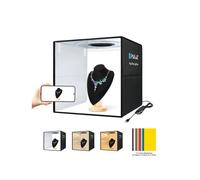 PULUZ 40cm Folding Portable Ring Light USB Photo Lighting Studio Shooting Tent Box with 6 x Dual-side Color Backdrops, Size: 40cm x 40cm x 40cm(Black)