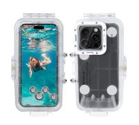 PULUZ 40m/130ft Diving Waterproof Case for iPhone 16 Pro, Professional Underwater Dive Housing Cover for 16 Pro Photography & Video(not for iOS26) Clear