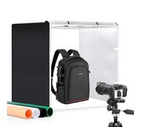 PULUZ 80cm/32inch Foldable Photo Studio Light Box with 3 LED Light Panel, Dimming Portable Large Shooting Tent for Product Photography, 4 Backdrops Lightbox for Jewelry, Crafts, Items Photography