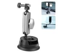 PULUZ Action Camera Car Windshield Suction Cup Mount for Gopro Hero 12 11 10 9 8 7, 1/4" Screw Vacuum Suction Mount Magic Arm Car Window Dashboard Holder Stand for Insta360 X4 X3,OSMO 360 and other