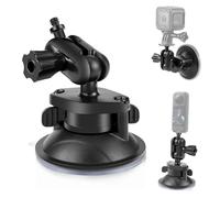 PULUZ Action Camera Suction Cup Mount for Gopro Hero 13 12 11 10 9 Max2, 1/4-20 Magic Arm Car Windshield Window Smooth Tabletop Vacuum Suction Holder Base for Insta360 X4 Air X5, OSMO 360 etc.