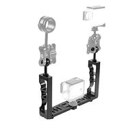 PULUZ Adjustable Diving Underwater Photography Dual Hand-held CNC Aluminum Lamp Arm Holder for DJI Osmo Action, GoPro NEW HERO /HERO7 /6/5 /5 Session /4 Session /4/3+ /3/2 /1 and Any Other Camera