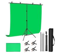 PULUZ Greenscreen Backdrop with Stand 2x2m, 6.5x6.5ft Green Screen Background Stand, Green Screen Backdrop Kit with Clamp Carrying Bag for Gaming, Photo Studio, Video Recording, Streaming