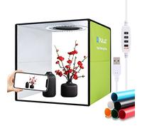 PULUZ Light Box Photography, Upgraded 30cm Portable Ring Light Box, Photography Shooting Light Tent Kit, CRI >95 White Lighting Softbox with 112pcs LED Lights + 6 photo Backdrops for Product Display