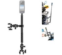 PULUZ Motorcycle Bike Handlebar Dual-Heads Clamp Mount for Insta360 X4, X3, X2, X ONE RS Action Cameras, 1.5m Selfie Stick (B)