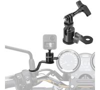 PULUZ Motorcycle Mirror Mount for Gopro Hero/DJI, 360 Rotatable | Compatible With GoPro Hero 13/12/11, Insta360 X5/X4,DJI Osmo Action Cameras, Rearview Mirror Mount for Motorbike POV Videos