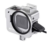 PULUZ New Version Aluminum Alloy Housing Shell Case CNC Protective Cage with Cold Shoe Mount & 52mm UV Lens Filter for HERO5 (No Back Cover) (Silver)