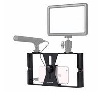 PULUZ Smartphone Video Rig Filmmaking Recording Vlogging Rig Case Handheld Smartphone Stabilizer with Cold Shoe Mount for IPhone X XS XR others Devices within 7-inch Screen