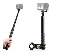 PULUZ Sport Camera Motorcycle Bicycle Clamp Handlebar Fixture Mount Camera Bracket Adapter, Telescopic Monopod Stand Rod for DJI for Insta360 Action Camera