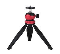 PULUZ Tabletop Tripod, Mini Desktop Travel Tripod Plastic Tripod Mount with 360 Degree Ball Head for Smartphones, GoPro, DSLR Cameras (Red)