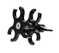 PULUZ Triple Ball Clamp Open Hole CNC Aluminum Spring Flashlight Clamp for Diving Arm Underwater Photography System Diving Tray DJI Osmo Action GoPro LED Light (Black)