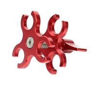 PULUZ Triple Ball Clamp Open Hole CNC Aluminum Spring Flashlight Clamp for Diving Arm Underwater Photography System Diving Tray DJI Osmo Action GoPro LED Light (Red)