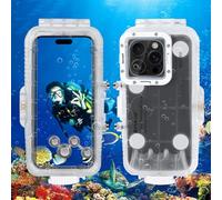 PULUZ Waterproof Dive Case for iPhone 16 Pro, Protective Cover 40m/130ft Diving Case Underwater Housing Cover for Surfing Snorkeling Kayaking Clear