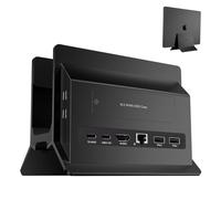 PULWTOP MacBook Pro Air Docking Station, Vertical USB C Laptop Docking Station with M.2 SSD Slot, HDMI 4K@60Hz, 4 USB A/C Max 10Gbps, Ethernet, SD/TF, PD Dock for MacBook/USB-C Win Laptops - Black