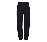 Pulz Jeans PZJILL Women's Fabric Trousers Long Harem Trousers Pump Trousers with Elastic Waistband 100% Cotton Regular Fit, Black Beauty (193911), XS