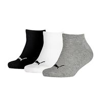 Puma 194010001 UK 2.5-5 Kids Invisible Sneaker Socks (3 Pair Pack) Grey/White/Black