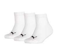 Puma 194011001 UK 2.5-5 Kids Quarter Socks (3 Pair Pack) White