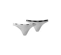 Puma Women's 2-Pack Classic Logo Low-Rise Bikini Briefs, Grey Melange - Size: 8/None