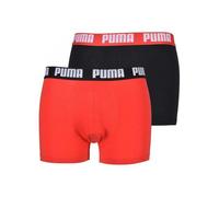 Puma 2-Pack Coloured Waistband Boxer Briefs, Red/Black - X-Large