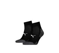 Puma 2 Pack Cushioned Quarter Sports Socks Black Mix