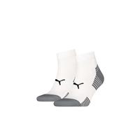 Puma 2 Pack Cushioned Quarter Sports Socks White Mix