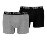 PUMA Men's Boxer Briefs 2 Pack, Grey Melange/Black, size Small